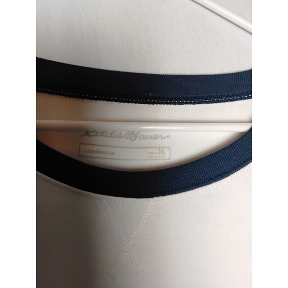 Eddie Bauer Lightweight Crew Neck Sweatshirt White With Peach Sleeves Womens 2XL - Picture 4 of 4